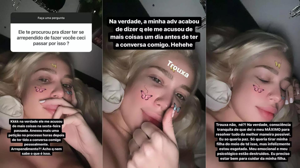 Karoline Lima desabafando sobre o processo movido pelo ex, o jogador Éder Militão. (Foto: Reprodução/Instagram)