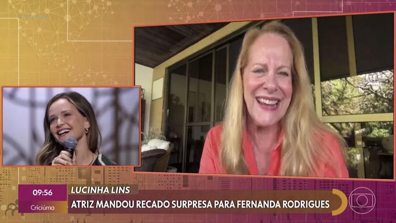 Fernanda Rodrigues se emociona com recado de Lucinha Lins