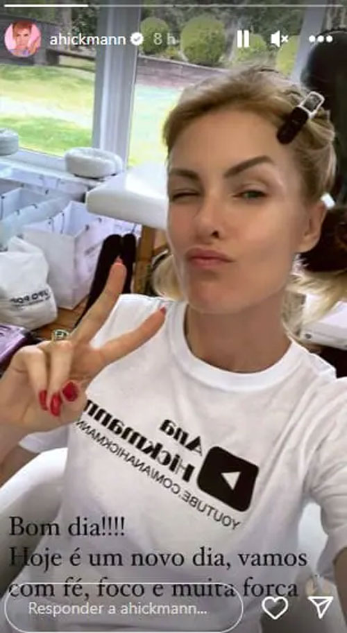 Ana Hickmann posta registro de bastidores nos stories