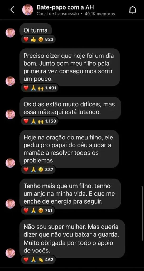 Ana Hickmann publica mensagens nas redes agradecendo o apoio dos fãs