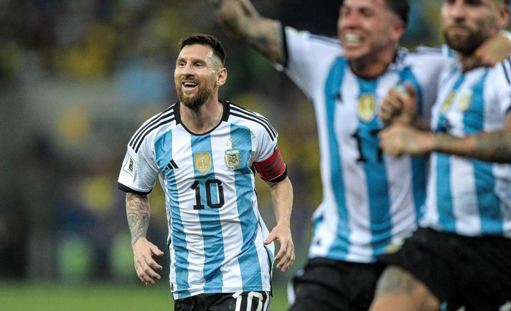 Messi vibrou bastante com a vitória da Argentina