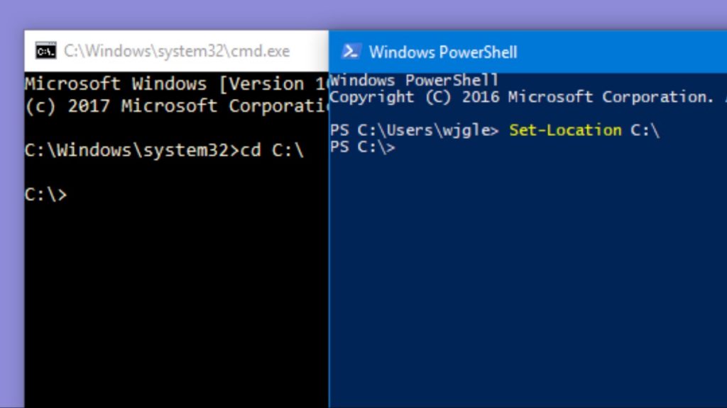 CMD Prompt e Power Shell estão disponíveis no Windows e atendem diferentes necessidades de usuários