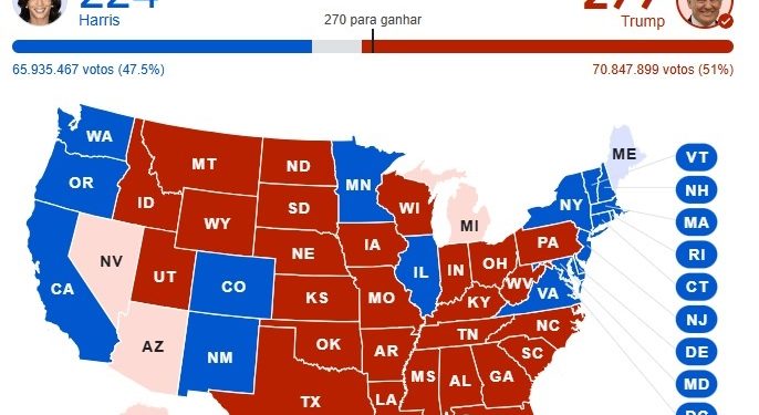 Trump vence Kamala e é novo presidente dos EUA (Foto: Reprodução/Google)