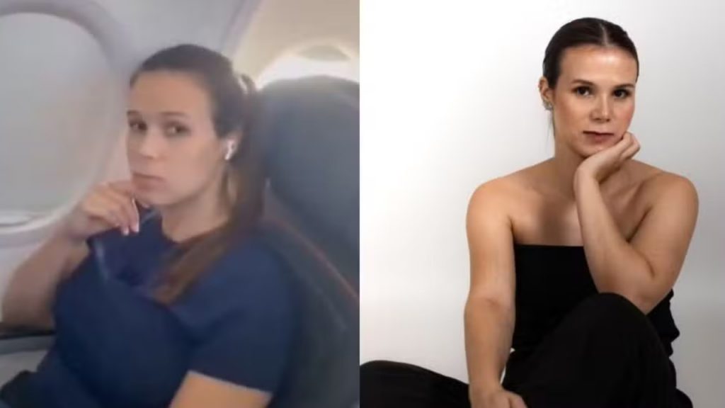 Jeniffer Castro recusou trocar de assento no avião, mesmo após pedido de uma mãe para que seu filho ocupasse o lugar na janela