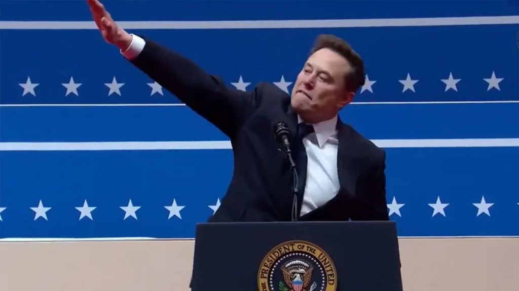 Elon Musk gerou polêmica ao fazer gesto interpretado como saudação nazista em evento nos Estados Unidos