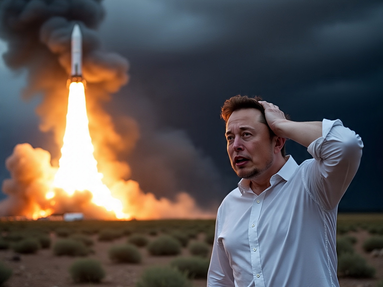 Foguete Starship da SpaceX perde contato em teste e destroços iluminam o céu