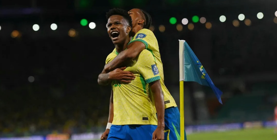 Estêvão brilhou ao fazer seu primeiro gol pela seleção brasileira no Maracanã